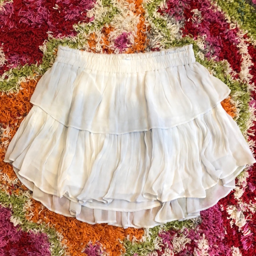 LoveShackFancy Tie-dye Ruffle Miniskirt